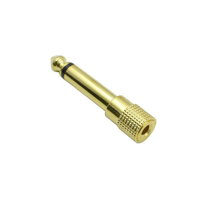 Hxchen 1/4 Mono to 1/8 Mono Adapter, 5-Pack 6.35mm TS Male to 3.5mm Female Audio Connectors (Gold) - Image 2